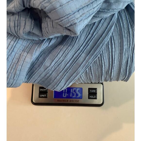 Betsey Johnson Blue Textured Cotton Dress M | Cottagecore Puff Sleeve Boho - Picture 10 of 10